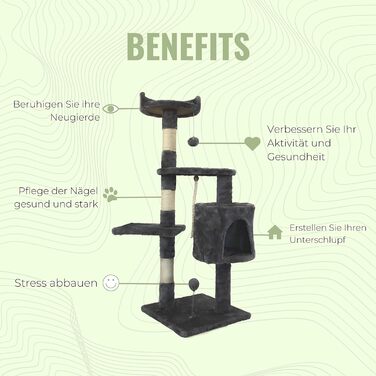 Драбина для котів Mobiclinic® Pets Silvestre, сіра, середнього розміру, з платформами та укриттям