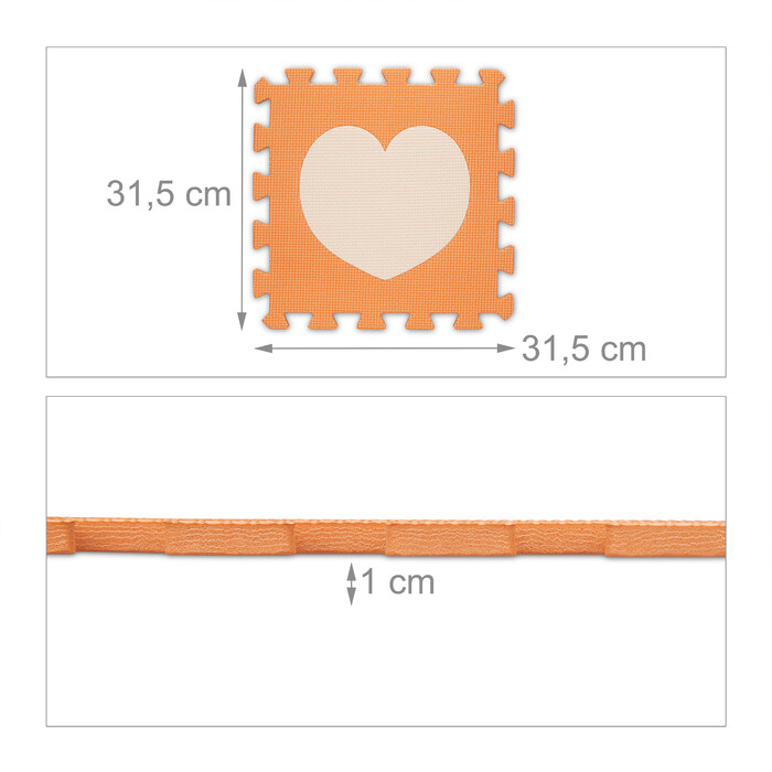 Relaxdays 18-Piece Puzzle Mat Heart