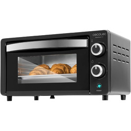 Електрична піч Cecotec Bake&Toast 1090 Black, 10 л, 1000 Вт, таймер 60 хв, регулювання температури до 230ºC, деко, решітка-гриль та щипці з ручкою