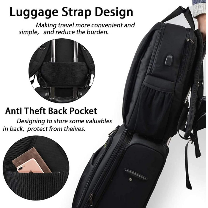 CADeN Рюкзак для фотокамери, водонепроникний, захист від крадіжок, відділення для ноутбука 15.6'', USB-порт, для DSLR Canon Nikon Sony