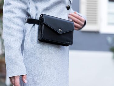 Сумка-бананка Skaard з екошкіри чорного кольору – 3-в-1 (crossbody, на пояс, унісекс) з регульованим ремінцем