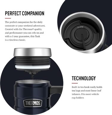 Термос Thermos King Reisebecher 101829, Місячна Синя, 470 мл, великий