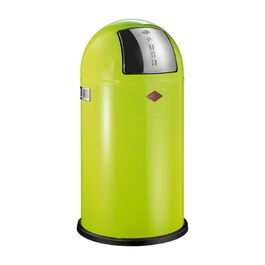 Відро для сміття Wesco Pushboy 50 л з нержавіючою кришкою та знімним внутрішнім відром (Limegreen)