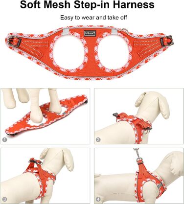 Нашийник для собак та котів, маленький, світловідбиваючий, дихаючий, анти-тяга, безпечний, L, Mandarine