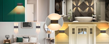 Стіна LED-бра 24W, зовнішній квадратний світильник (чорний), освітлення вгору-вниз