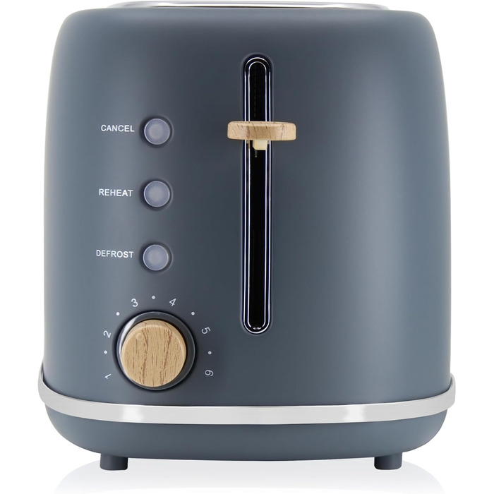 Тостер Briebe Nordic Set з водоваркою 1.7л, 2 відділення, 6 режимів підсмажування, сірий, BPA-free