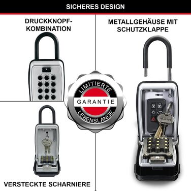Master Lock Key Safe with Push Button - Outdoor Key Lock Box (Hinged)