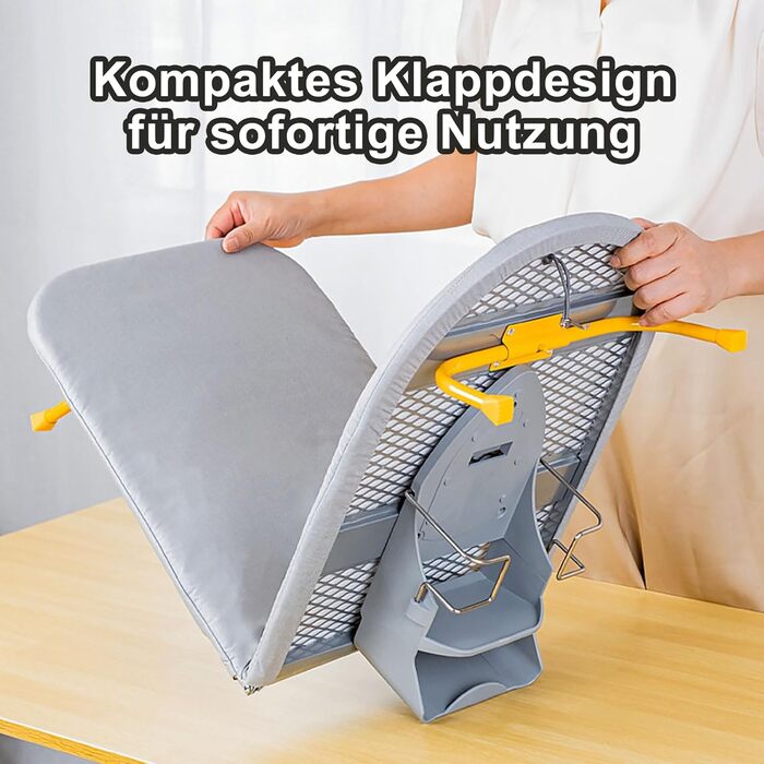 Настінна розкладна дошка для прасування Wandmontierbar з поворотним механізмом 180°, 92 x 31 см, чорна (сіра/жовта)