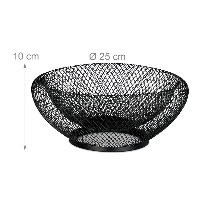 Relaxdays Double-Walled Metal Fruit Bowl