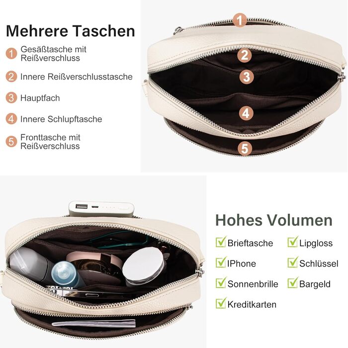 Сумка жіноча через плече крос-боді з PU шкіри бежевого кольору з відстібним ремінцем