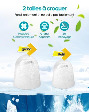 Smart Ice Maker Machine with WiFi Control - 15kg/24h, Fast Ice Production (6 mins), Self-Cleaning, 2 Sizes, Blue - for Kitchen, Office, Bar, Party, RV