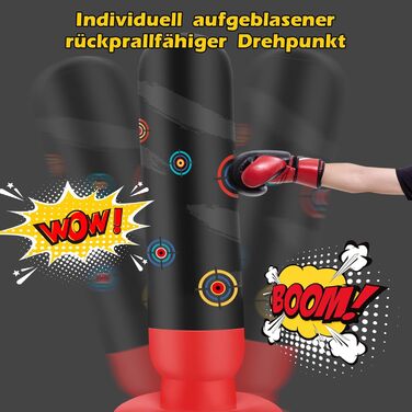 Дитячий боксерський мішок для карате та тхеквондо - 160 см, стоячий, для зняття стресу, з повітряним насосом. Підходить для хлопчиків та дівчаток 3-10 років