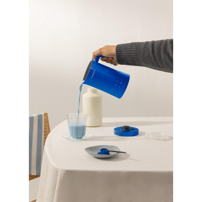 Електричний спінювач молока CREATE MilkFrother, блакитний: сенсорний дисплей, 4 програми, 350 мл, гарячий/холодний, 400W