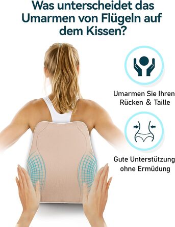 Подушка для спини Ergonomisches RückenKissen Travel Ease з Memory Foam, для офісного та комп'ютерного крісла, з антистатичним, приємним до шкіри чохлом, для зручної постави
