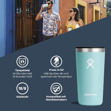 Hydro Flask 473ml (16oz) Stainless Steel Travel Tumbler with Leak-Proof Lid - Vacuum Insulated