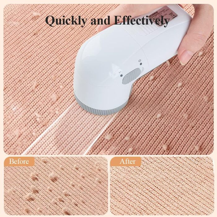 TOUCHBeauty Фільтр для ворсу, видалення клубочків, тканинний бритва - видаляє ворс, клубки та ворсинки, працює від батарейки, сірий