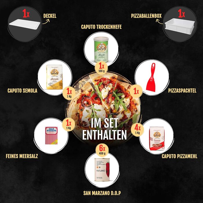 DELICRET - Pizza Starter Kit | First-class pizza ingredients for unforgettable enjoyment | Pizza ball box (deluxe starter kit)