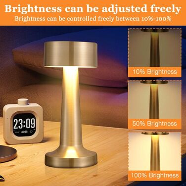 LED торшер настільний бездротовий, 2 шт. з сенсорним керуванням, 3 режими, 2000mAh, тепле світло для спальні та нічного столика
