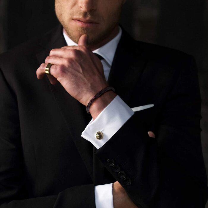 Чоловічий шкіряний браслет Casisto.J з гравіюванням, коричневий, плетений, з магнітною застібкою (22 см, індивідуальний колір - бордовий)