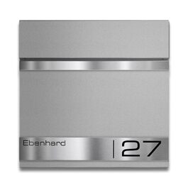 Поштова скринька Metzler Premium з газетницею Anthrazit, персоналізована з табличкою для імені, високоякісна настінна з нержавіючої сталі V2A з порошковим покриттям RAL 7016, модель Stencil (сірий алюміній)