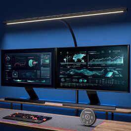 LED лампа настільна EYOCEAN з жестами та пультом, 24W, 80см, для офісу, читання, архітекторів, дизайнерів, чорна