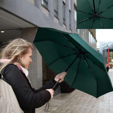 Віклуон парасолька автоматична, 8 спиць, тефлонове покриття, компактна, для подорожей, гольф, темно-зелена