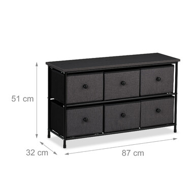 Relaxdays Sideboard with 6 Drawers