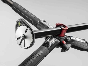 Штатив Manfrotto MT190XPRO4 з алюмінію з кутовою центральною колоною – 4-секційний штатив для DSLR та беззеркальних камер, Чорний/Антрацит (Алюмінієвий 4-секційний комплект з триподом)