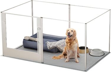 Кія для собак BingoPaw: вольєр для цуценят та собак, 8-секційний, 60 см, XXL, з дверцятами та водовідштовхувальним дном (163 x 102 x 80 см)