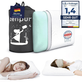 ZenPur Neck Support Pillow Firm 13cm - Memory Foam Pillow for Side Sleepers - Ergonomic Sleep Pillow 40x60, Oeko-TEX Certified Firm 1-Pack 40 x 60 x 13 cm