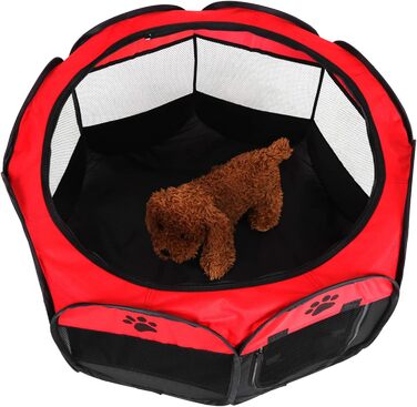Клітка-забіг для цуценят Ejoyous: портативна клітка-забіг для собак, котів, кроликів. Ідеально для дому та вулиці. Червона