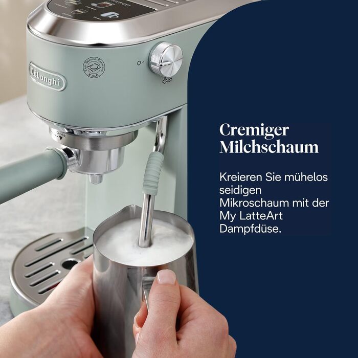 Еспресо-кавоварка De'Longhi Style EC 685.B Dedica 2025: компактна, з професійним капучинатором, для кави та ESE Pads