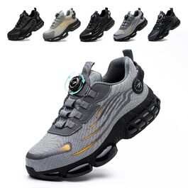 Черевики безпеки для чоловіків та жінок. Спортивні, дихаючі, з металевим підноском, антиковзаючі. Розміри 36-46 EU, колір сірий.