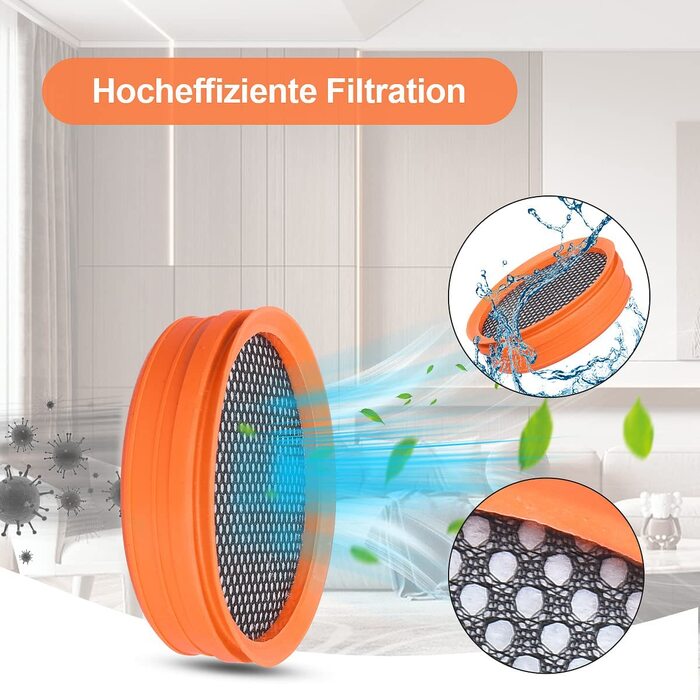 Jajadeal 4 Pack FC8009/01 Filter Replacement for Philips Cordless Vacuum Cleaners SpeedPro & SpeedPro Aqua, Vacuum Cleaner Filter for Philips FC6721 FC6722 FC6723 FC6724 FC6725 FC6726 FC6727 FC6728 FC6729 Vacuum Cleaners