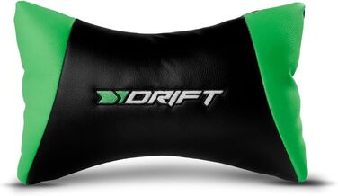 Ігрове крісло Drift DR175GREEN, екошкіра, 2D підлокітники, клас 4, чорний/зелений
