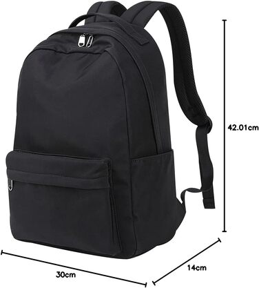 Стильний рюкзак для дівчат, підлітків та жінок - рюкзак для школи, університету та народної школи - водонепроникний рюкзак-daypack - милий шкільний рюкзак (Чорний, 30*14*42см)