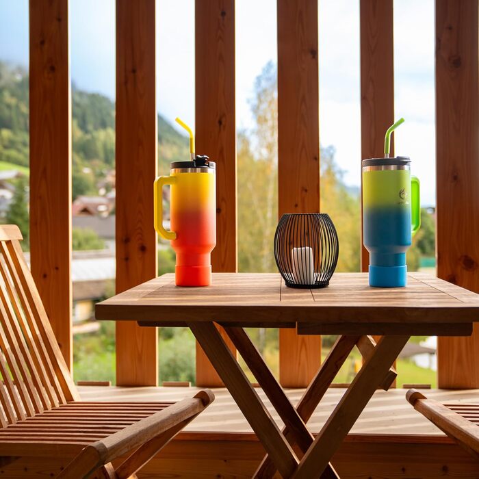 Термокружка Hydro2Go з трубочкою – BPA-free, придатна для миття в посудомийній машині – 10 годин гаряча/12 годин холодна – термокружка To-Go (1200 мл, Earth)