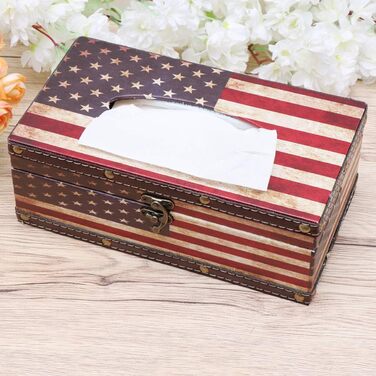 Вінтажна коробочка для серветок, органайзер для звичайних серветок, диспенсер для серветок, тримач для серветок, для вітальні, ванної кімнати, спальні, офісу (стиль 3)