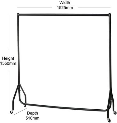The Shopfitting Shop Stable Clothes Rack, high quality, 1.5 m long, 1.5 m high