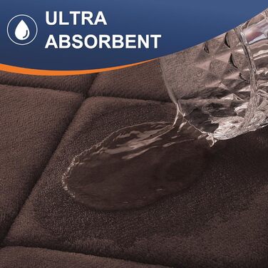 Килимок для ванної кімнати OLANLY з memory foam, м'який та швидковисихаючий, можна прати в машині, 76 x 50 см, коричневий