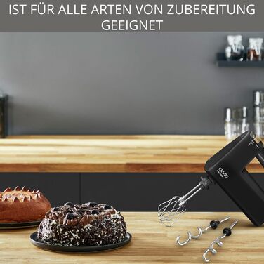 Krups 3Mix 7000 Hand Mixer 60 Years Special Edition, 500 Watt, Stainless Steel Dough and Whisk Hooks, Long Power Cord, Accessory Bag, F6085811, Black/Copper 3 Mix 7000 F60858