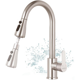 Кухонний змішувач з висувною лійкою, високопродуктивний, з трьома режимами, з нержавіючої сталі, з покриттям 