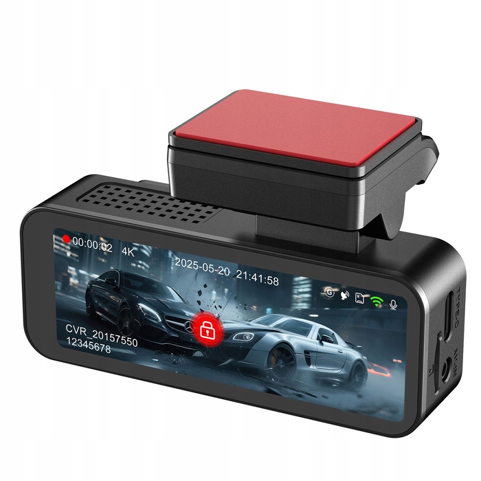 Автомобільний відеореєстратор 4K з GPS, Wi-Fi, G-сенсором та нічним баченням, передня та задня камери HD