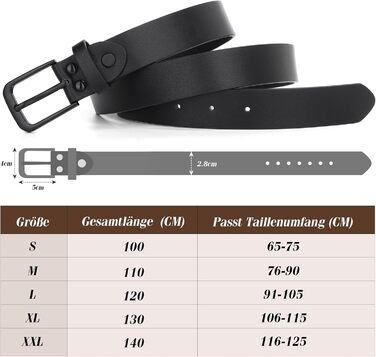 Ремень шкіряний WHIPPY жіночий/чоловічий, срібна пряжка, для джинсів та штанів, чорний (S: 65-75 см, довжина 100 см)