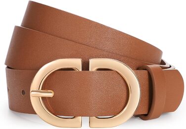 Жіночий шкіряний ремінь WHIPPY для джинсів, з золотою пряжкою. Розмір L (91-105 см), XL (106-115 см). Колір: B-brown