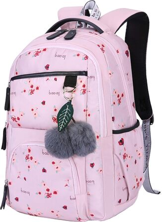 Рюкзак для дівчаток з квітами: шкільний, для подорожей, на ноутбук (рожевий)