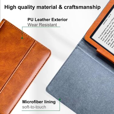 Чохол для Sony PRS-T2/PRS-T1 (6 дюймів), захисний чохол для eReader, PU-шкіра, колір коричневий