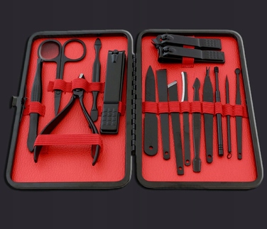 Набір інструментів для манікюру та педикюру (16 предметів), кусачки та обрізачі для нігтів