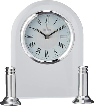 Acctim 36427 Bewdley Mantel Clock, Silver/White