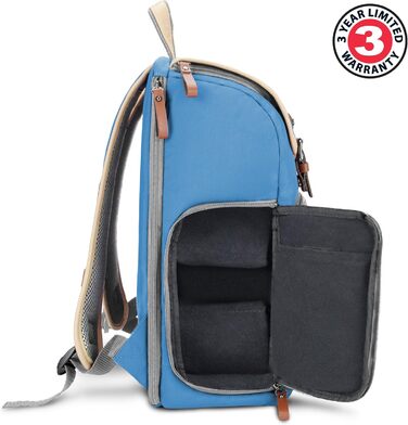 Рюкзак для камери GoPro, DSLR: рюкзак для фотоапарата, для подорожей, з відділенням для ноутбука та штатива, водовідштовхуваний, (Bleu)